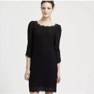 Joie Black Geo Lace 3/4 Sleeve TESLA Dress Size Small